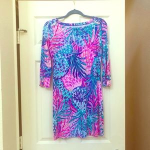 Lily Pulitzer 3/4 sleeve pineapple print dress
